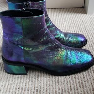 L'intervalle GALWAY Purple metallic leather boots